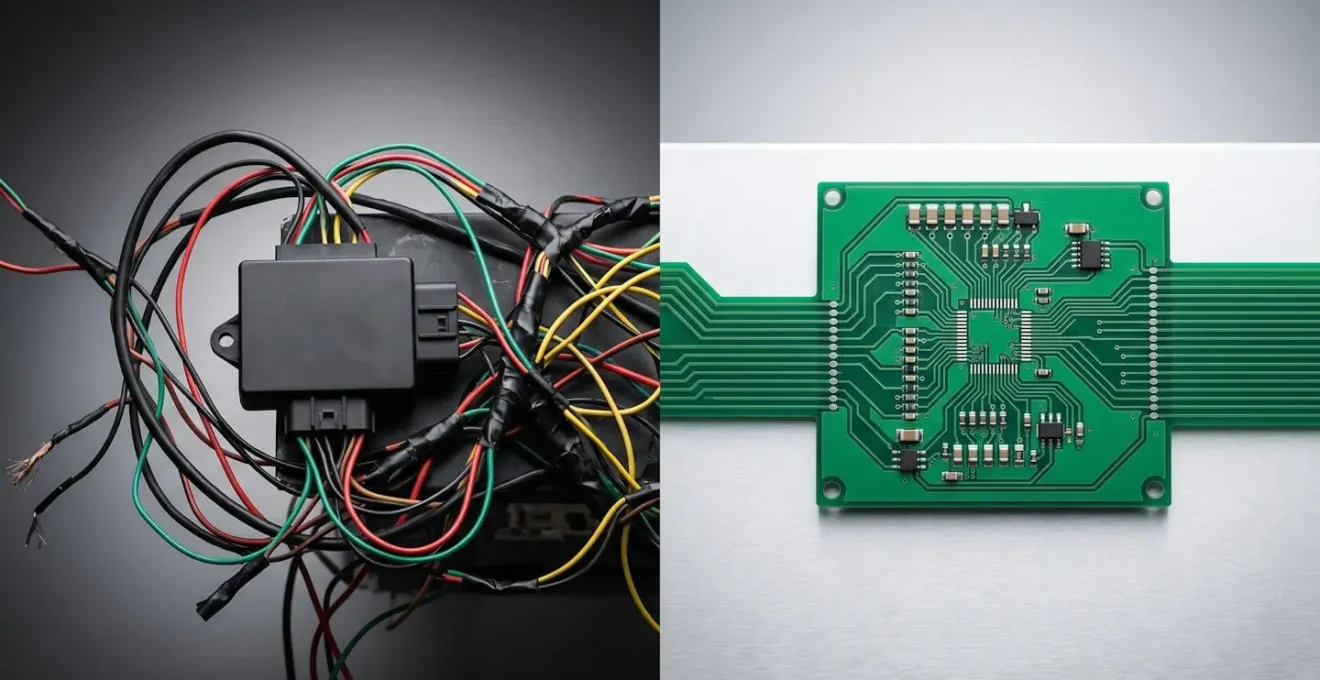 Schéma technique montrant la différence entre un boîtier additionnel et une reprogrammation directe sur calculateur