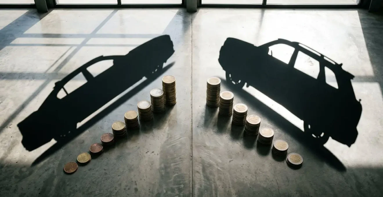 Graphique comparatif montrant la dépréciation d'une berline versus un SUV
